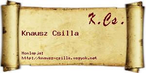 Knausz Csilla névjegykártya